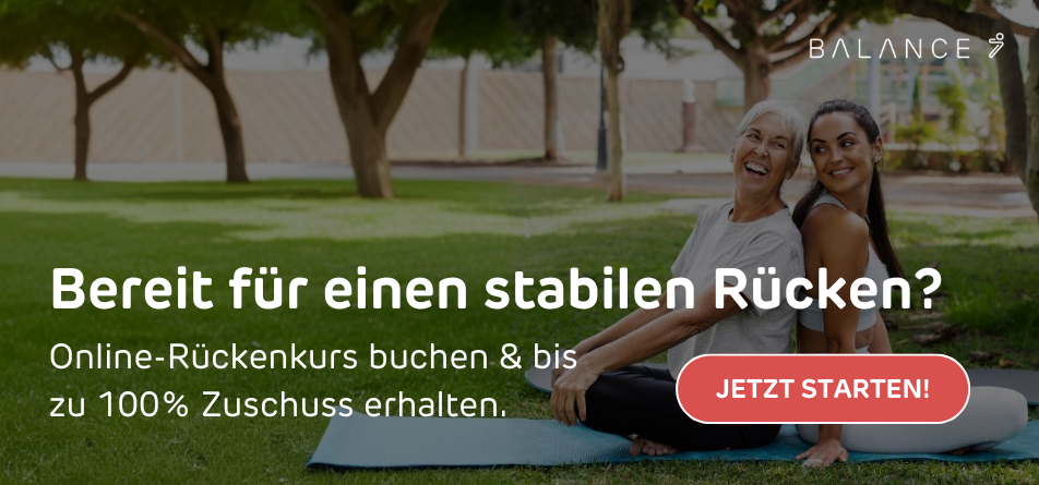 Angebot für Online-Rückenkurs mit Übungen bei Gleitwirbel zur Förderung eines stabilen Rückens
