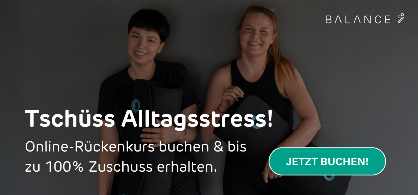 Angebot für Onlinekurs gegen Alltagsstress bei chronischen Rückenschmerzen