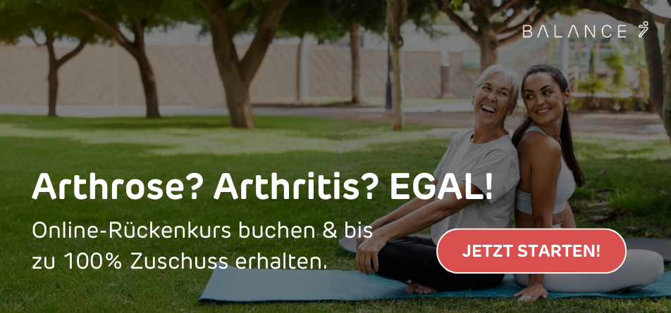 Hinweis auf Online-Präventionskurs Angebot zur Linderung von Arthritis und Förderung der Beweglichkeit